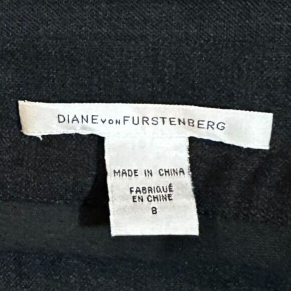 DIANE VON FURSTENBERG Women's Geometric Detail 100% Wool Pencil Skirt Size 8 - Picture 4 of 8